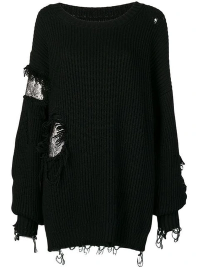 Shop Almaz Oversized Destroyed Jumper In Black