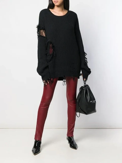 Shop Almaz Oversized Destroyed Jumper In Black