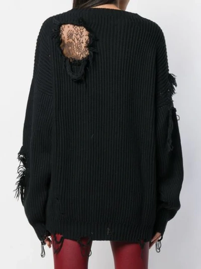 Shop Almaz Oversized Destroyed Jumper In Black