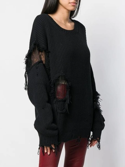 Shop Almaz Oversized Destroyed Jumper In Black