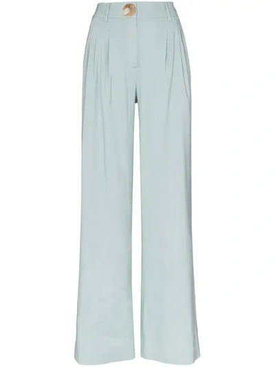 Shop Rejina Pyo High Waisted Wide Leg Trousers In Blue