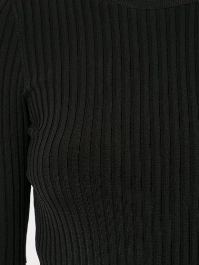 Shop Dion Lee Ribbed Knit Top In Black
