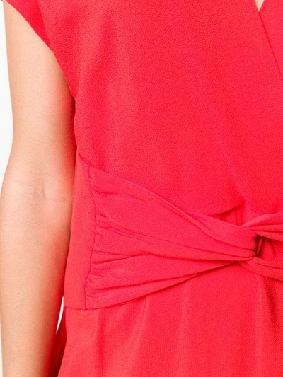 Shop Pinko Asymmetric Midi Dress In Red