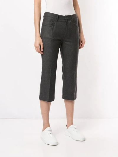Shop We11 Done Cropped Wool Trousers In Grey