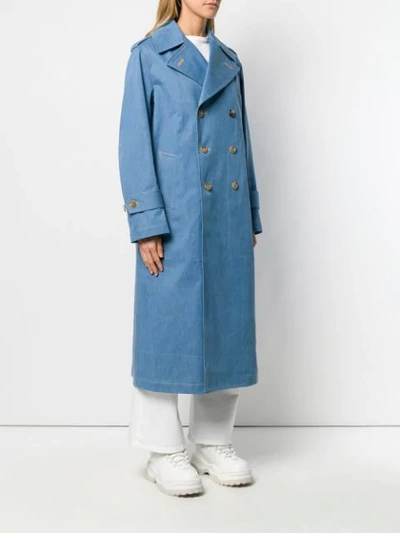 Shop Junya Watanabe Double Breasted Coat In Blue