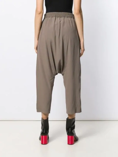 Shop Rick Owens Drop-crotch Cropped Trousers In Grey