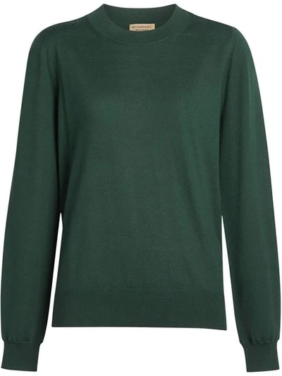 Shop Burberry Crew Neck Sweater In Green