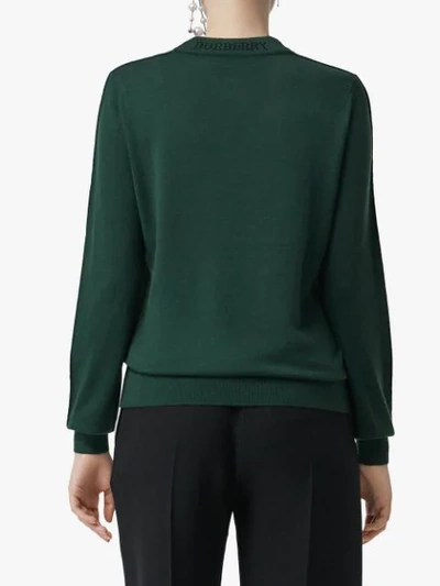 Shop Burberry Crew Neck Sweater In Green