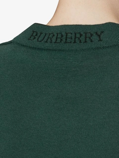 Shop Burberry Crew Neck Sweater In Green