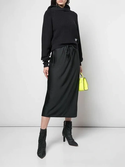 Shop Alexander Wang Long Pencil Skirt In 001 Black