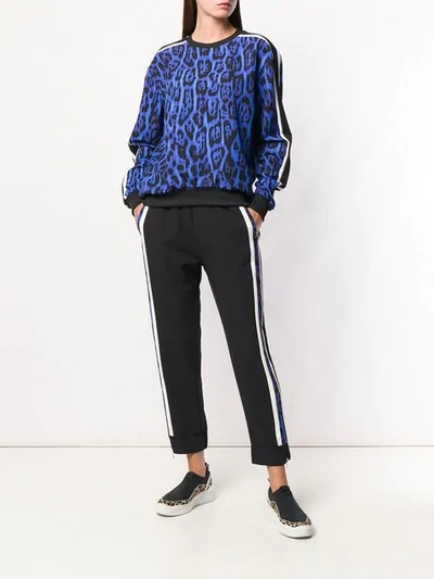 Shop Just Cavalli Leopard Print Sweatshirt In Blue