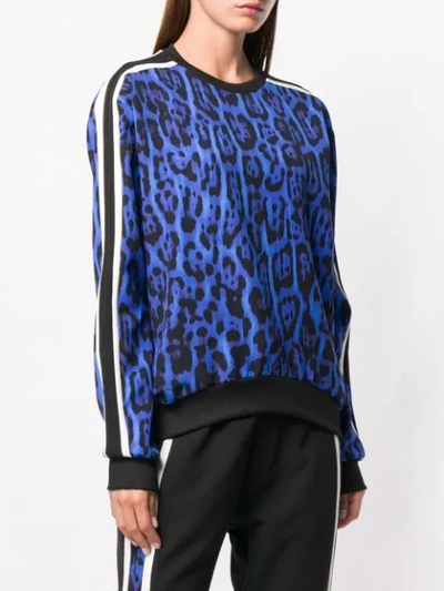 Shop Just Cavalli Leopard Print Sweatshirt In Blue