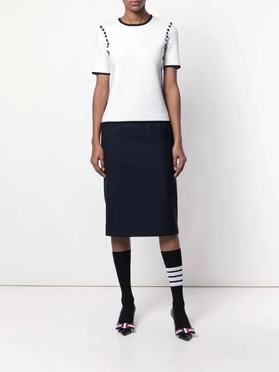Shop Thom Browne Tipping In White