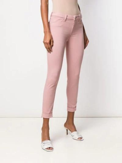 Shop J Brand Cropped Skinny Jeans In Pink