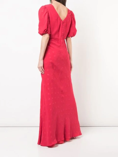 Shop Saloni Flared Long Dress In Red