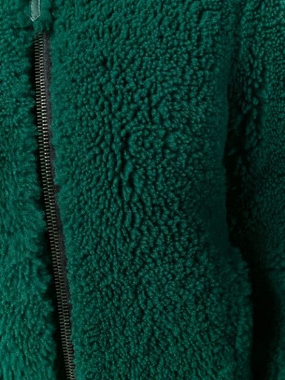 Shop Cedric Charlier Shearling Coat In Green
