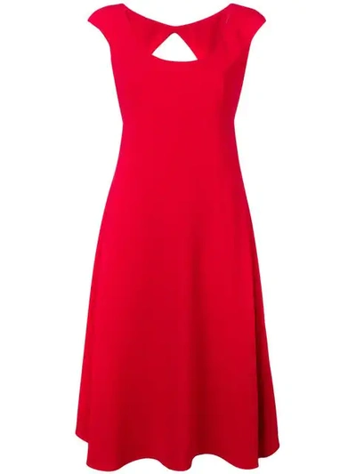 Shop Aspesi Classic Fit-and-flare Midi Dress In Red