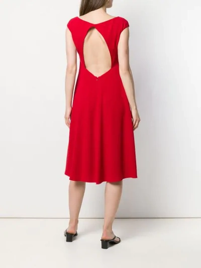 Shop Aspesi Classic Fit-and-flare Midi Dress In Red