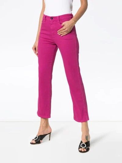 Shop Simon Miller Straight Leg Cropped Jeans In Pink