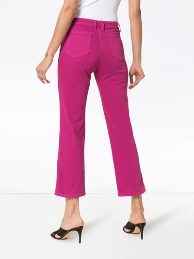 Shop Simon Miller Straight Leg Cropped Jeans In Pink