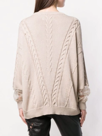 Shop Almaz Cable Knit Jumper In Neutrals