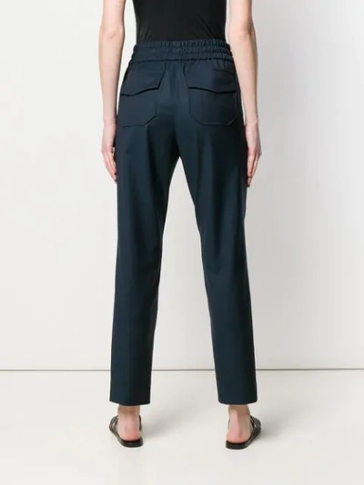 Shop Odeeh Elasticated Trousers In Blue