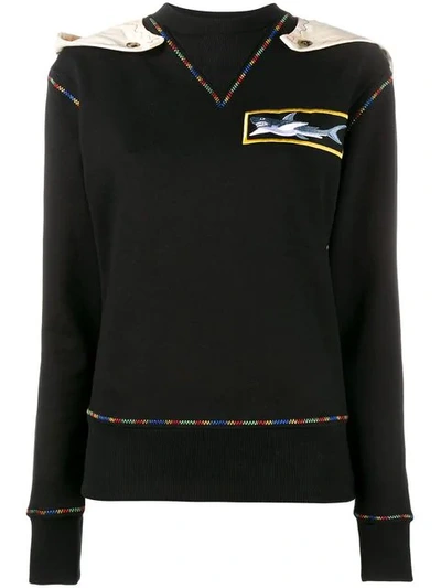 Shop Jw Anderson Shark Applique Sweatshirt - Black