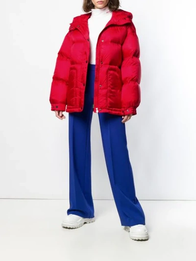 Shop Perfect Moment Oversized Parka Jacket In Red