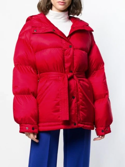 Shop Perfect Moment Oversized Parka Jacket In Red