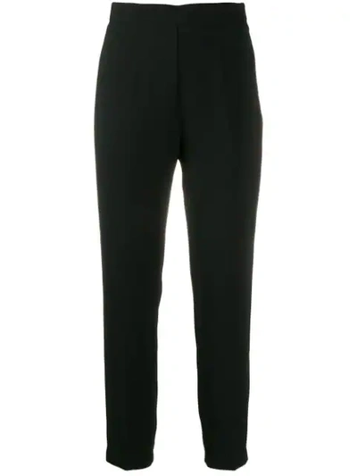 Shop Pinko Cropped Bea Trousers In Black