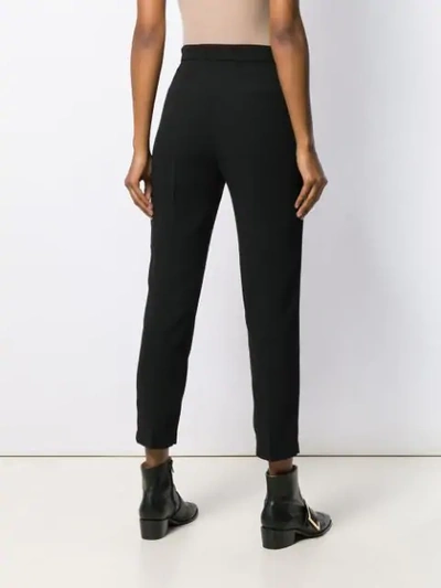 Shop Pinko Cropped Bea Trousers In Black