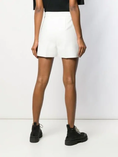 Shop Msgm Side Zip Fastening Shorts In White