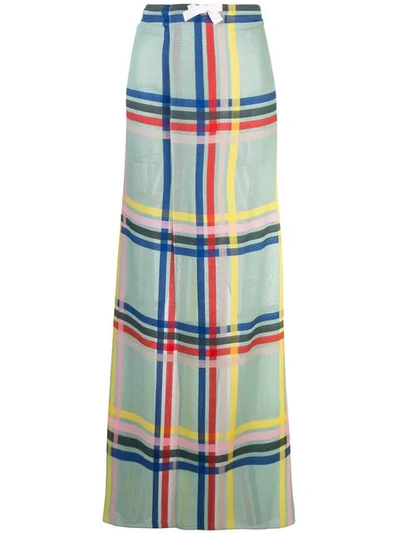 MAISON RABIH KAYROUZ CHECKED MAXI SKIRT - 绿色