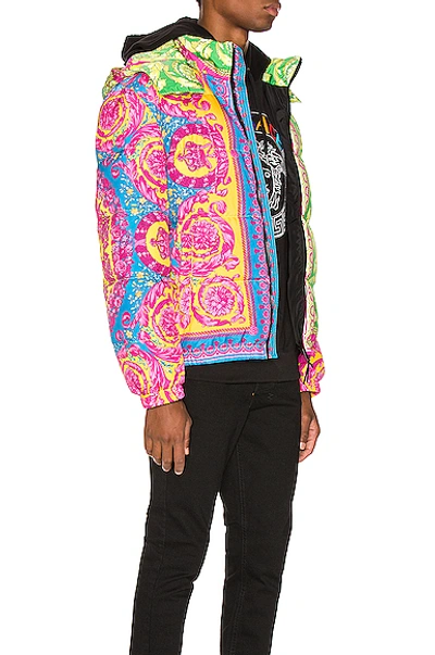 Shop Versace Puffer Jacket In Multi