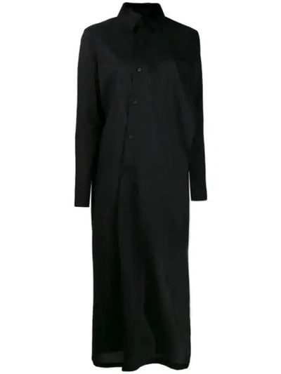Shop Yohji Yamamoto Cut Out Longline Shirt - Black