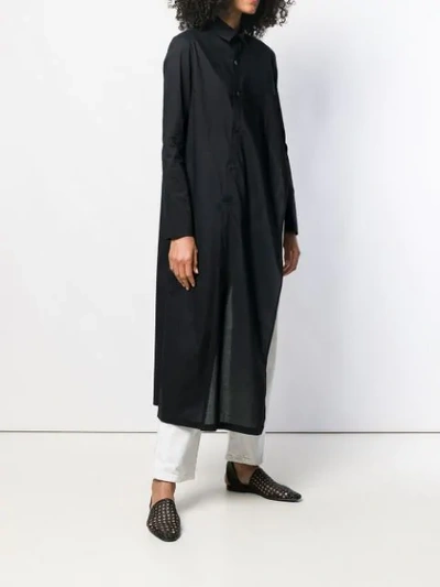 Shop Yohji Yamamoto Cut Out Longline Shirt - Black