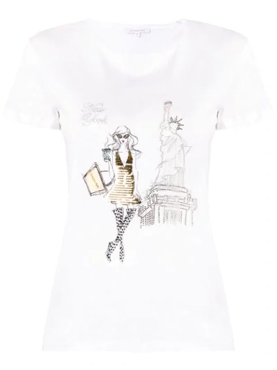 Shop Patrizia Pepe New York T-shirt - White