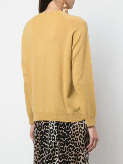 Shop Alexandra Golovanoff Classic Crew Neck Sweater In Yellow