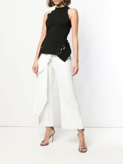 Shop Roland Mouret Layered Detail Trousers - White