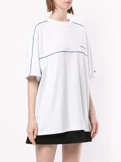Shop Ader Error Blue Trim Oversized T-shirt In White