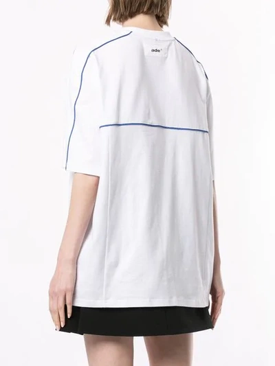 Shop Ader Error Blue Trim Oversized T-shirt In White