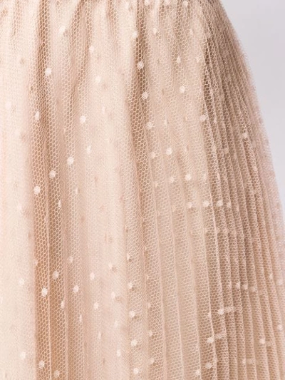 Shop Red Valentino Tulle Embroidered Polka Dots Skirt In Neutrals