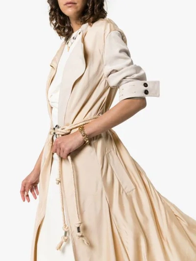 Shop Chloé Belted Wrap Trench Coat In Neutrals