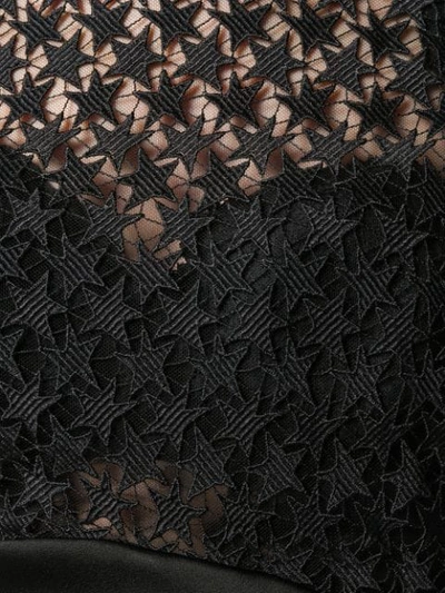 Shop Saint Laurent Star Embroidered Sheer Mini Dress In Black