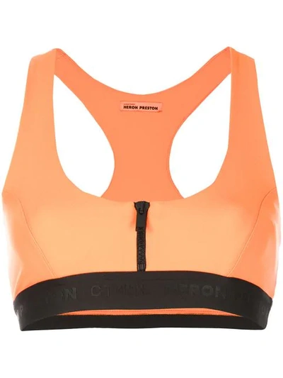 Shop Heron Preston Racerback Cropped Top In Orange