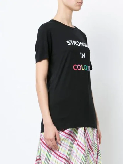 Shop Prabal Gurung 'stronger In Colour' T-shirt In Black