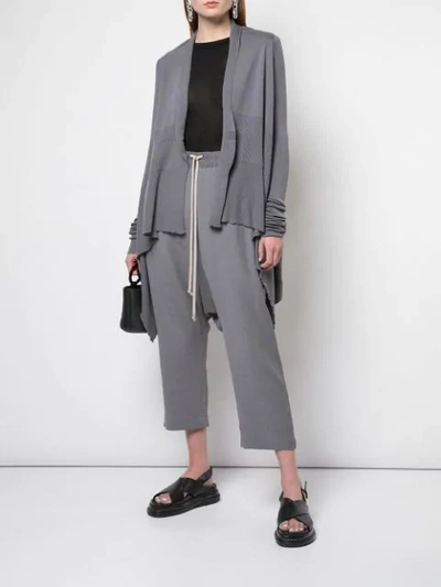 Shop Rick Owens Fine Knit Cardigan In Grey