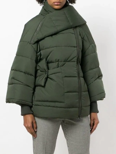 Shop Henrik Vibskov Quilted Oversize Jacket In Green
