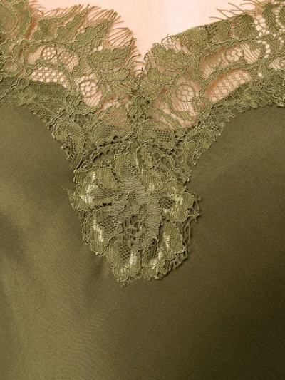 Shop Gold Hawk Lace Panel Top In Green