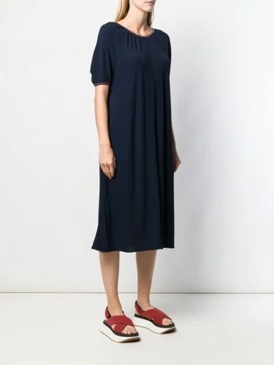 Shop Marni Knitted T-shirt Dress In Blue